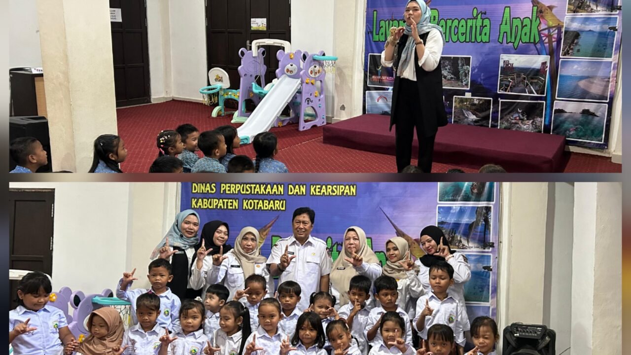 Serunya Dunia Cerita di Perpustakaan, Dispersip Kotabaru Awali Program Literasi Anak 2026